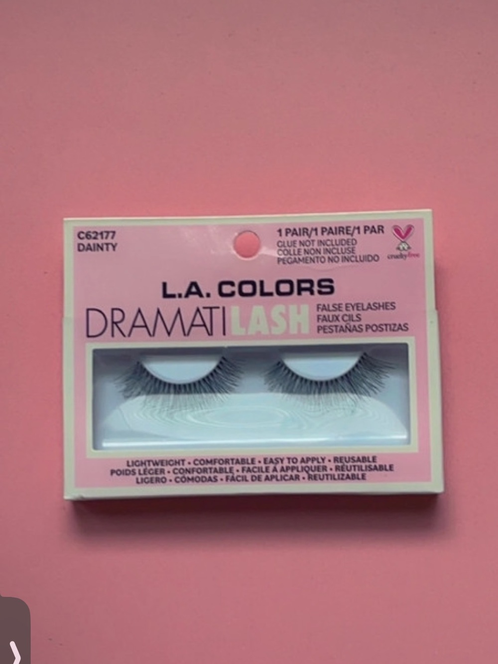 L.A. COLORS DramatiLash False Eyelashes - Pink Packaging